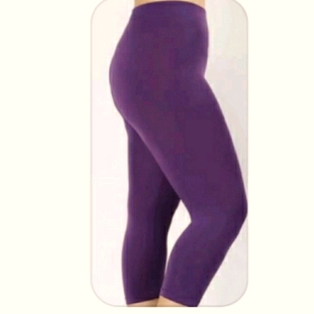 New Zenana Premium purple capri leggings